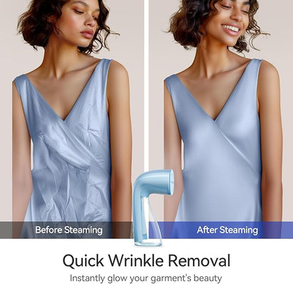 HiLIFE Upgraded Steamer for Clothes, Handheld Portable Design, 1100W Powerful Steam, 300ml Larger Tank & No Leak Tech, 30S Fast Heat-up, Quick Wrinkle Remover, Compact Size for Travel, ONLY 120V-Blue