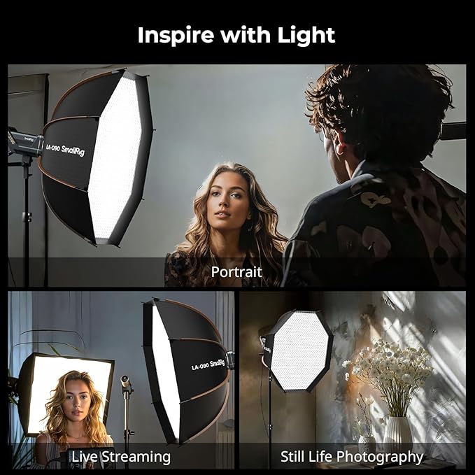 SmallRig 35"/90cm Softbox LA-O90 Quick Release Octagon Soft Box for Bowens Mount COB Lights for SMALLRIG for Neewer for Aputure for Godox