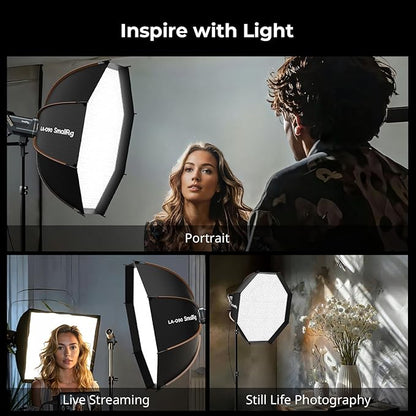 SmallRig 35"/90cm Softbox LA-O90 Quick Release Octagon Soft Box for Bowens Mount COB Lights for SMALLRIG for Neewer for Aputure for Godox