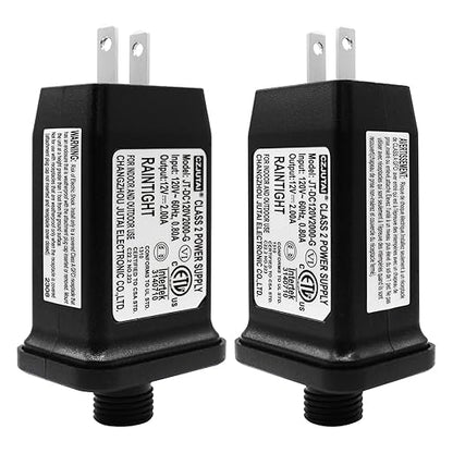 12V 2A Class 2 Power Supply Replacement LED Transformer IP44 LED Light Controller Low Voltage Transformer for Christmas String Light Inflatable Device (12V24W 1PC)