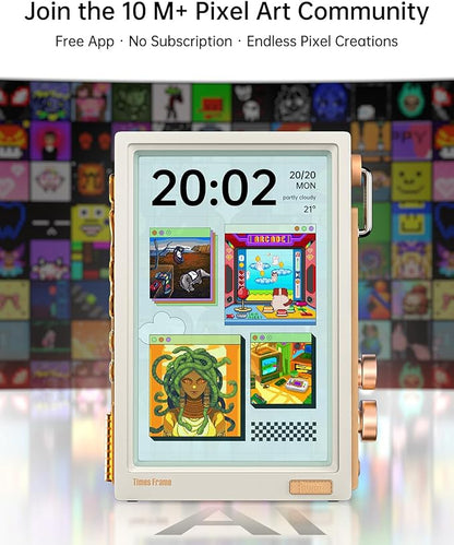 Divoom Times Frame-10.1" WiFi Digital Picture Frame with 64GB, Free App with No Subscription Fees, Supports Uploading Photos/Videos/Calendars/Weather/Sports Scores and Various DIY Content