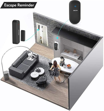 Door Chime, Door Sensor Chime for Door Opens – Door Ringer with 500ft Operating Range 52 Chime Adjustable Volume Mute Mode LED Indicators –Entry Alert Chime for Business/Home
