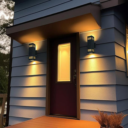 iYogaled Dusk to Dawn Motion Sensor Porch Light with 3 Lighting Modes, Aluminum Exterior Light Fixtures,25ft Detection Range Waterproof Sconce for Entryway, Patio, Garage,ETL Listed