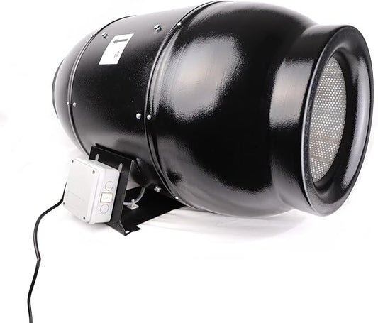 VENTS-US TT Silent M 315 Inline Duct Fan For High Static Pressure Application Up to 1050 CFM - UV Resistant, Sound Absorbing Casing, (12-3/8” Duct Diameter)