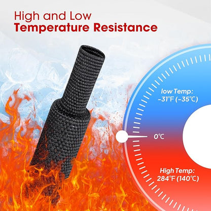 Sonoreboom 2 in 1 Heat Shrink Braided Sleeving Fabric Tubing-Ideal fit Irregular Shape Hose/Cable/Wire (3/8"(10mm), 32FT)