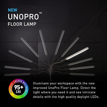 Daylight Floor lamp Uno Pro, Standing Lamp for Living Room, Bedroom, Salon, Office, Touch Control, Flexible Arm, Sleek Design, White