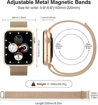 EarlySincere Smart Watches for Women Blood Pressure, 1.9" HD Full Touch Screen, Fitness Tracker with Heart Rate Blood Oxygen Sleep Monitor, IP67 Waterproof Smartwatch for Android iOS