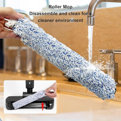 Diydeg Wet Dry Vacuum Cleaner, 550ml Water Tank Spray Automatic Vacuum Mop Electric Hardwood Floor Area Rug Cleaner, Hard Floor Cleaner and Mop