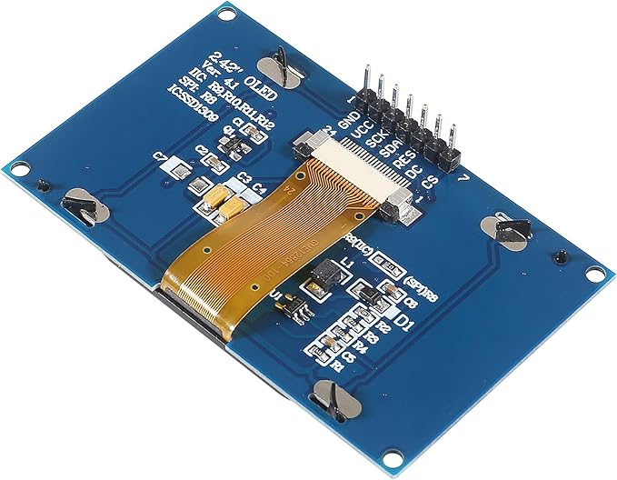 XIITIA 2pcs 2.42 inch 128x64 OLED LCD Display Module SSD1309 7 Pin SPI/IIC I2C Serial Interface for Arduino UNO R3 (White Light)