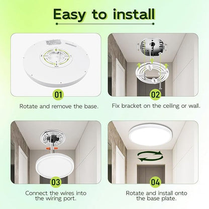 hykolity 2 Pack 9 Inch Selectable CCT LED Round Flat Panel Light, 18W 1800LM 3000K/4000K/5000K, Edge-Lit Flush Mount Ceiling Light Fixture for Kitchen, Bedroom, Laundry and Closet Room，White