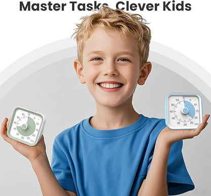 InfPokid Visual Timer for Kids with Pause Function, 60 Minute Countdown Timer for Kids Desk Study, Teaching, Kitchen Cooking, Office Meetings, Time Management for ADHD (Blue)
