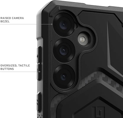 URBAN ARMOR GEAR UAG for Samsung Galaxy S25 Case 6.2" Monarch Pro - Compatible with Magnetic Charging Premium Rugged Military Drop Tested Protective Cover, Carbon Fiber