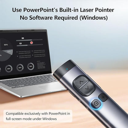 Norwii N97s TV Screen Presentation Clicker for powerpoint presentations, powerpoint clicker, Presentation Remote, Bluetooth Wireless Presenter, Digital Pointer for TV Screen Under Win/Mac