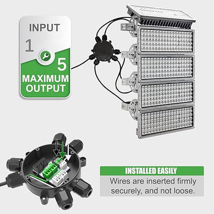 Junction Box Electrical Connector, Waterproof Covers for 4-9mm Cable, 2-6 Way, 22-10 AWG 32A (Easy to Install)
