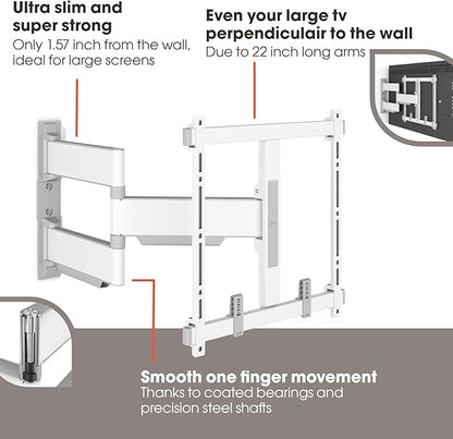 Vogel's TVM 5445 Full-Motion Ultra-Thin TV Wall Bracket for 32-65 inch TVs, Max. 77 lbs, Swivels up to 180°, Full-Motion TV Mount max. VESA 400x400, Universally Compatible