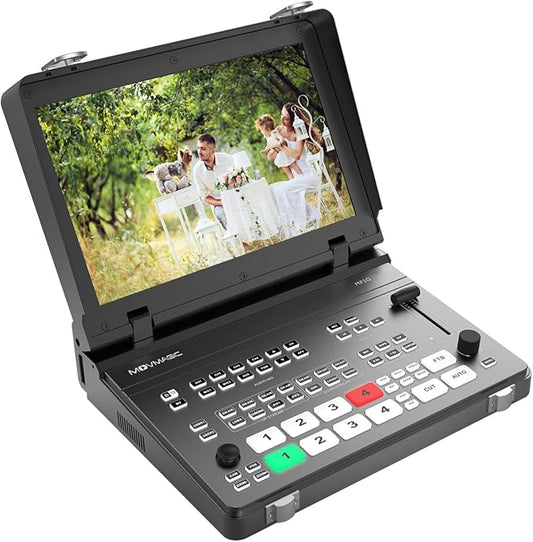 MOVMAGIC MF10 10.1 Inch 5CH Video Mixer with 2HDMI(4K60P) Input,PTZ,8-Layer Editing,Landscape & Portrait,Recording & Replay,USB 3.1,Video switcher for Live Streaming NDI(Optional) Upgradable