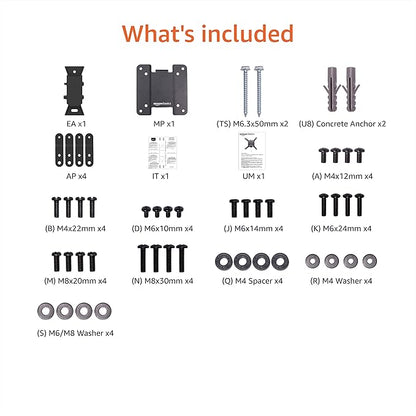 Amazon Basics Tilt TV Wall Mount fits 12-40 inch TVs and VESA 200x200, Black
