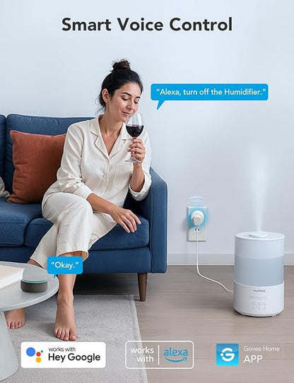 Govee Smart Plug, WiFi Outlet Compatible with Alexa and Google Assistant, Mini Smart Home Plugs with Timer Fuction & Group Controller, No Hub Required, ETL & FCC Certified, 2.4G WiFi Only (1 Pack)