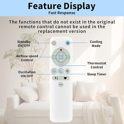 LUNOAOA Upgrade Glowing Remote Control Replacement No Setup for Dyson Fan TP05 PH01 PH02 with Magnetic