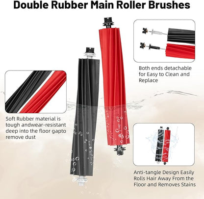 20 Pack Accessories Compatible with ROBOROCK Q5 Pro/Q5 Pro+,Q8 Max/Q8 Max+ Vacuum Robot,Parts Include:1 Dual Roller Brush,5 Side Brush,3 HEPA Filter,5 Mop Cloth,4 Dust Bag,1 Cleaning Tool&1 Screwdrive