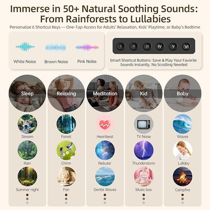 ANWOON Sound Machine & Aroma Diffuser Pro 4-in-1 Sleep System, Premium Metal Shell with Schumann Resonance &Night Light, White Noise &50+ Natural Sounds -for Sleep, Focus, Relaxation -Adults Kids Baby