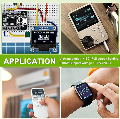 EPLZON 5 Pack 0.96 inch OLED IIC Display Module 128x64 Pixel Mini Self-Luminous Display Screen Board for Arduino Projects Raspberry Pi with Wire(White)