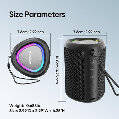 Portable Bluetooth Speaker Valentines Gifts For Him: Powerful Crystal Clear Sound/Romantic Light/IPX5 Waterproof/All Day Playtime/BT 5.3/TWS Paring,Small Wireless Speaker for Outdoor|Travel|Date Night