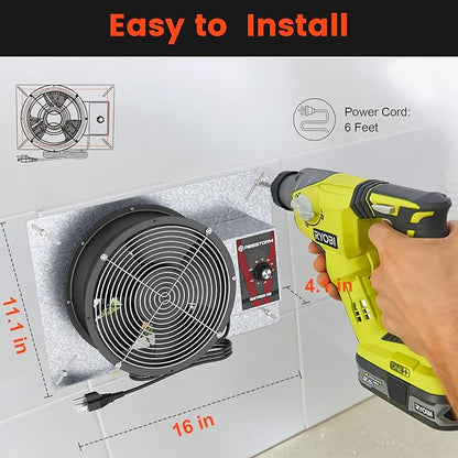 Abestorm 720CFM High Air Flow Crawlspace Ventilation Fan, IP55 Rated 10" Vent Fan with Humidistat Freeze Protection Thermostat for Crawl Space, Basement, Garage, Attic with Isolation Mesh