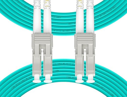 Fibergaga 50M(165ft) OM3 LC to LC Fiber Patch Cable,10GB/40GB Multimode Duplex 50/125µm 2.0mm Fiber Optic Jumper Cords Length Option: 0.5M(1.6ft)-100M(328ft)