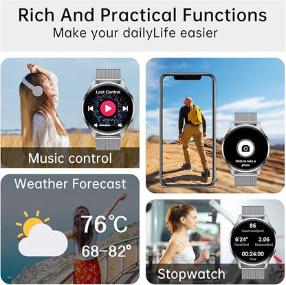 Smart Watch for Men Women Fitness: Waterproof Make/Answer Call Smart Watches for Men Digital Mens Watches Running Step Tracker Smartwatch Android Phones iPhone Samsung Compatible Heart Rate Monitor