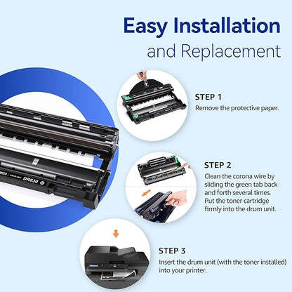 Valinkso DR830 Drum Unit 2 Pack Compatible for Brother DR830 Drum DR 830 TN-830 TN830 Drum Unit use with HL-L2460DW DCP-L2640DW HL-L2480DW HL-L2400D HL-L2405W MFC-L2820DW MFC-L2807DW(Not Toner)