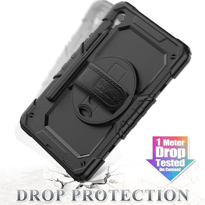 SEYMAC stock Case for Samsung Galaxy Tab S10 FE / S9 / S9 FE 5G Tablet Case Protective with Screen Protector, Pencil Holder, 360 Rotate Stand, Hand Strap, Shoulder Strap, Black1