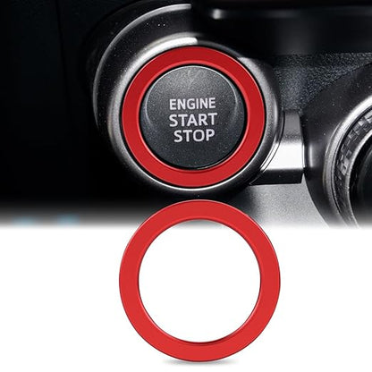 Auovo Engine Start Stop Button Outer Ring Compatible with Subaru BRZ 2022-2025 2026 for Toyota GR86 Accessories 2022-2026 Push Start Stop Button Cover (Engine Start Stop Outer Ring-1 Piece, Red)
