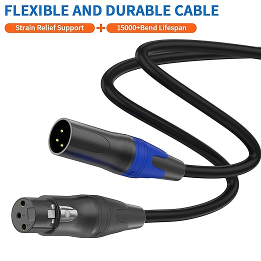 LanSenSu XLR Female to 2 XLR Male Patch Y Cable Balanced Microphone Splitter Cord Audio Adaptor (3.3ft-2pack)