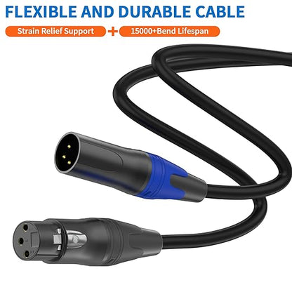 LanSenSu XLR Female to 2 XLR Male Patch Y Cable Balanced Microphone Splitter Cord Audio Adaptor (3.3ft-2pack)