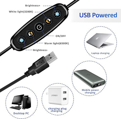 Cyezcor Video Conference Lighting Kit, Ring Light for Monitor Clip On,for Remote Working, Distance Learning,Zoom Call, Self Broadcasting and Live Streaming, Computer Laptop Video Conferencing