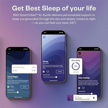 Bundle of Apollo Neuro Wearable (Twilight) & 12-Month SmartVibes AI Membership + Sleep Band (Black)