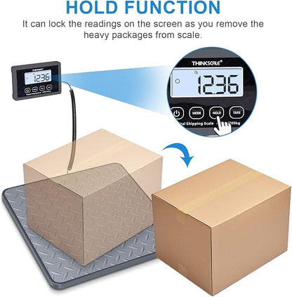 THINKSCALE Shipping Scale, 440 lbs/1 oz Highly Accurate Postal Scale with Hold/Tare/LCD Display, Lightweight Digital Postage Scale for Packages/Luggage/Post Office/Dog, Battery & AC Adapter Included