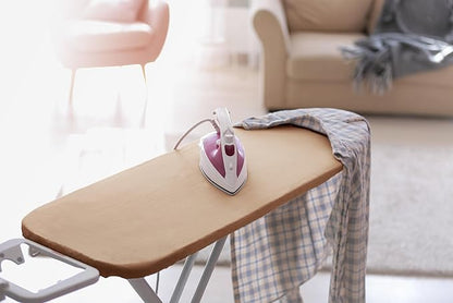 Encasa XO Ironing Board Cover and Pad 54"x15" - 4mm Felt Large Iron Board Cover with Padding - Heat Resistant, Stain-Safe Dye, Non Slip Elastic Bungee Cord Tightening Iron Table Cover Light Beige