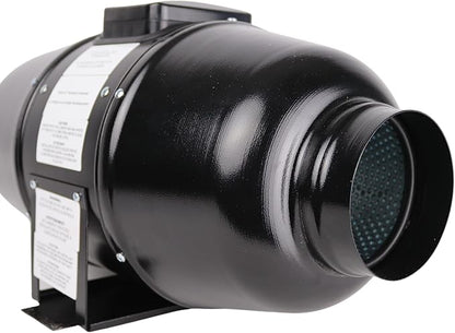 VENTS-US TT Silent M 100 - Metal Mixed Flow Booster Fan for High Static Pressure Applications, up to 128 CFM - Booster Ventilation Fan for 4 Inch Duct