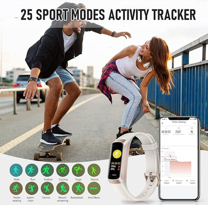 Fitness Tracker with 24/7 Heart Rate Blood Oxygen Sleep Monitor, 1.1" AMOLED Touch Screen Activity Tracker Smart Watches, IP68 Waterproof Step Counter Pedometer for Women Men