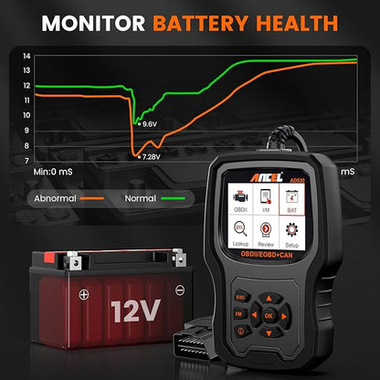 ANCEL AD530 OBD2 Scanner-Upgraded AD310, Car Code Reader for Check Engine Light, Full OBDII Scan Tool for Read & Clear Fault Codes, Battery Test & Live Data, OBD II Diagnostic Scanner for 1996+ Cars