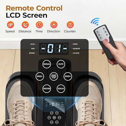 Under Desk Elliptical Machine - Elliptical Leg Exerciser for Seniors, Pedal Exerciser 12 Speeds Portable Seated Pedal Exerciser with Remote Control Home Workout Exercise Equipment