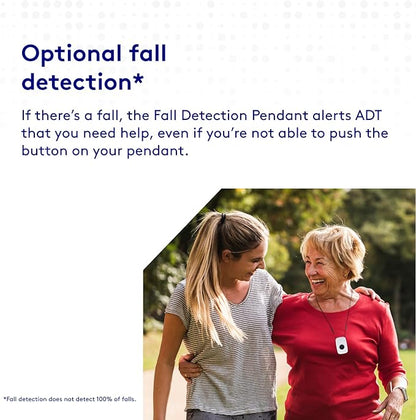 ADT - On-The-Go Mobile Medical Alert System for Seniors - GPS Capabilities, Included Waterproof Wearable Panic Button, 24/7 U.S. Based Monitoring (White Wristband)