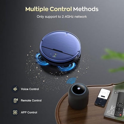 Robot Vacuum and Mop Combo, 2 in 1 Robotic Vacuums Cleaner with WiFi/App, Robot Vacuum with Water Tank, Strong Suction, Schedule, Self-Charging, Quiet, for Hard Floor, Pet Hair, Low Pile Carpet
