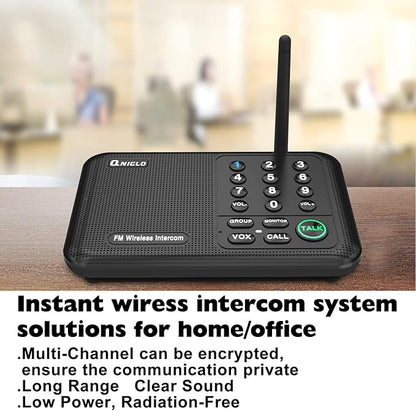 Intercoms Wireless for Home, 5280 Feet Long Range Wireless Intercom System for House, 10 Channels Intercoms System for Business, Room to Room Intercom System with Monitor for Elderly LD666-3P