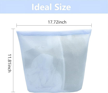 Guozcaray 2 Pcs laundry bag with handles mesh laundry bags washing machine laundry totes travel storage and sorting bag for Clothes laundry bag for delicates(Blue2N)