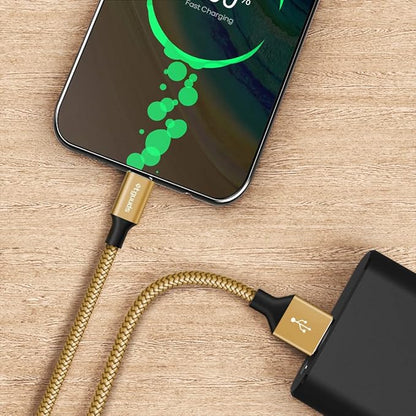 etguuds USB A to USB C Cable 6.6ft, 2-Pack, 3A Fast Charging Type C Charger Cord for iPhone 17 16 15 Pro Max 16e 17 Air, Samsung Galaxy S25 S24 S23 S22 S21 S20 A17 A16 A56 A55 Flip Fold, Gold