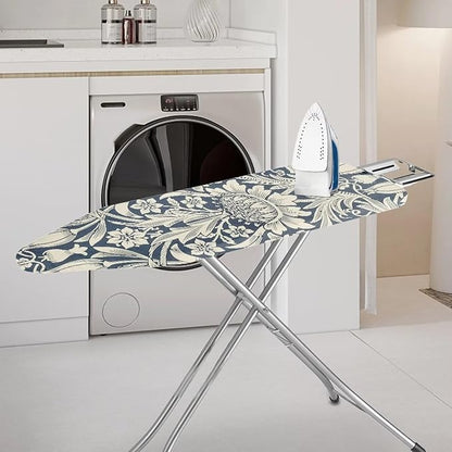 ZCFYGDX William Morris Art Floral Ironing Board Cover Decor, Resist Scorching & Staining, Easy Install Resistant Elastic Edges,3 Nylon Buckle Fasteners Straps,Relaxing Breathable Ironing Experience S