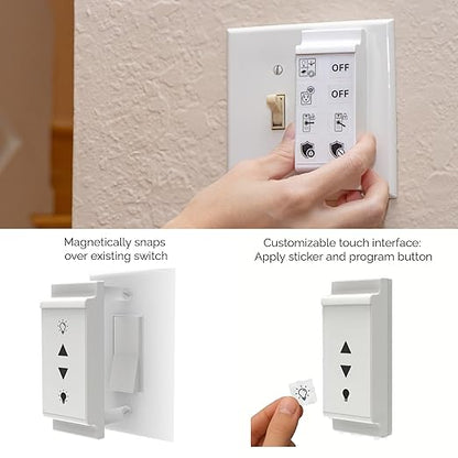 zunzunbee Slate Switch – Zigbee 3.0 Smart Wall Button Remote, Works with SmartThings, 8 Programmable Touch Buttons, Battery Powered, Includes Temperature Sensor